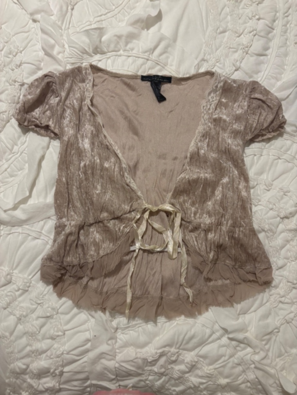 Vintage Tie-Front Crop Top